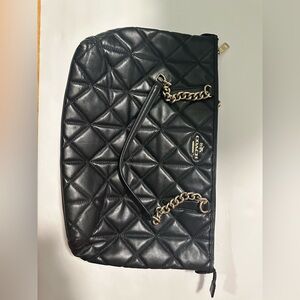 Coach Black Shoulder Bag with Gold Chain